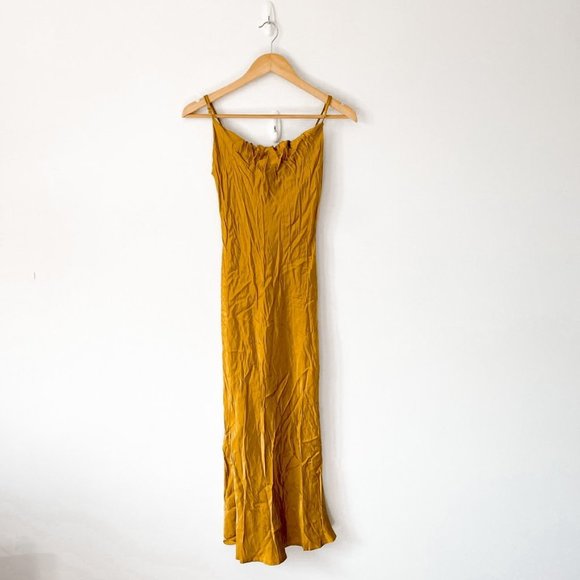 Zara Satin Cowl Neck Midi Slip Dress - Picture 7 of 11